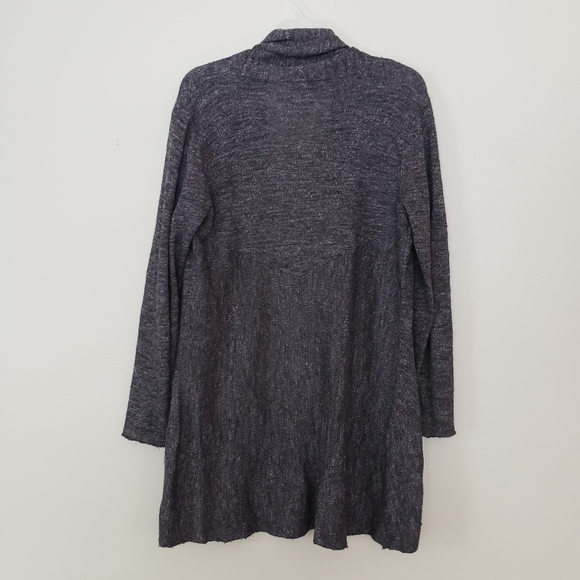 Eileen Fisher Marled Gray Open Front Knit Cardigan - Size Small - Picture 8 of 9